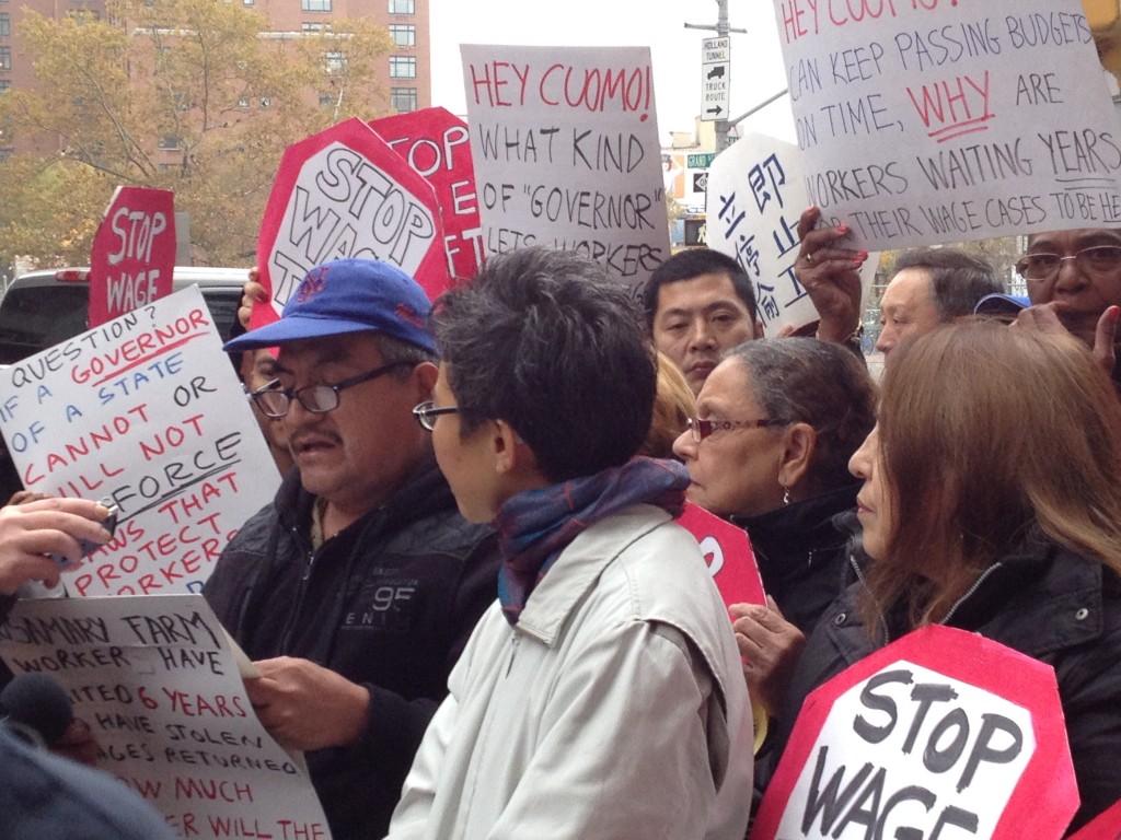 Workers rallied against Department of Labor. Nov.12th 2014 (Siyi Chen)